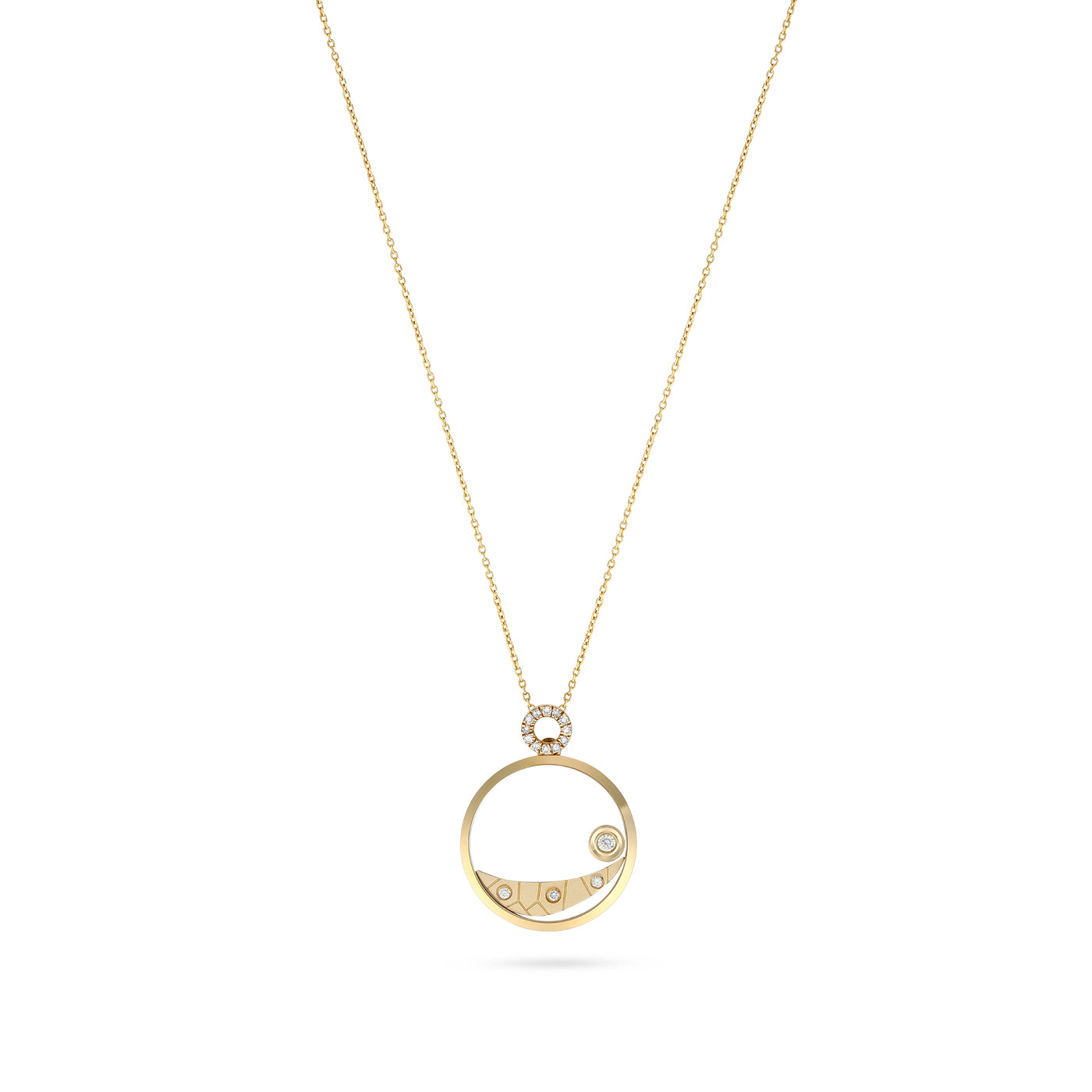 Yellow Gold Diamond Moon Pendant