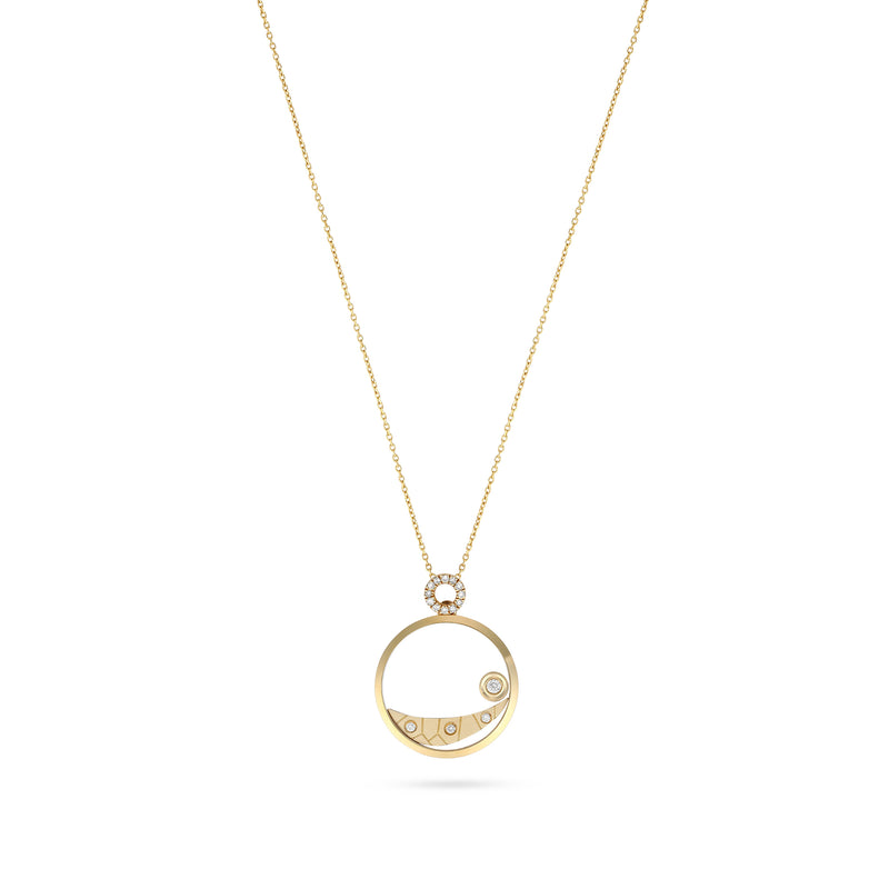 Yellow Gold Diamond Moon Pendant