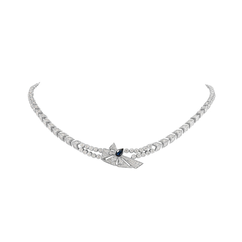 VISTA Diamond Choker with Natural blue sapphire