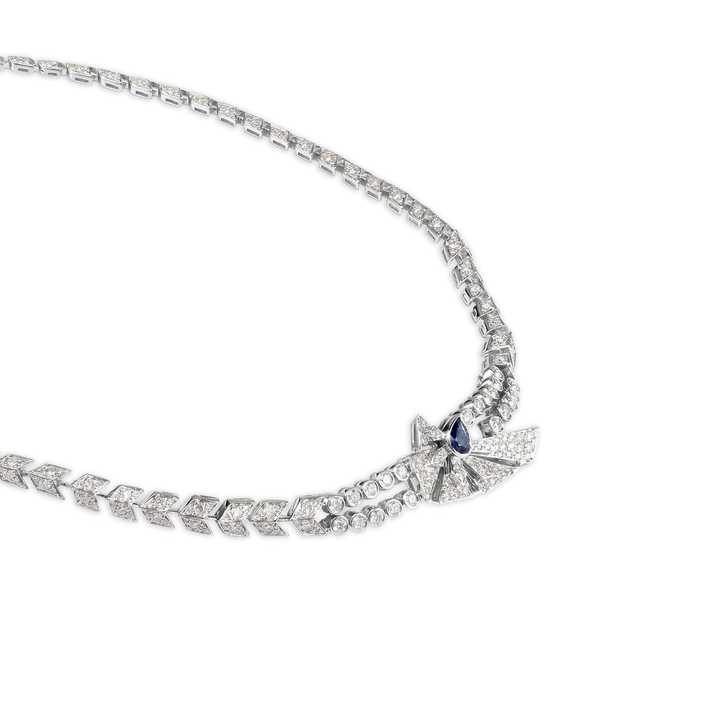 Diamond Choker with Natural blue sapphire