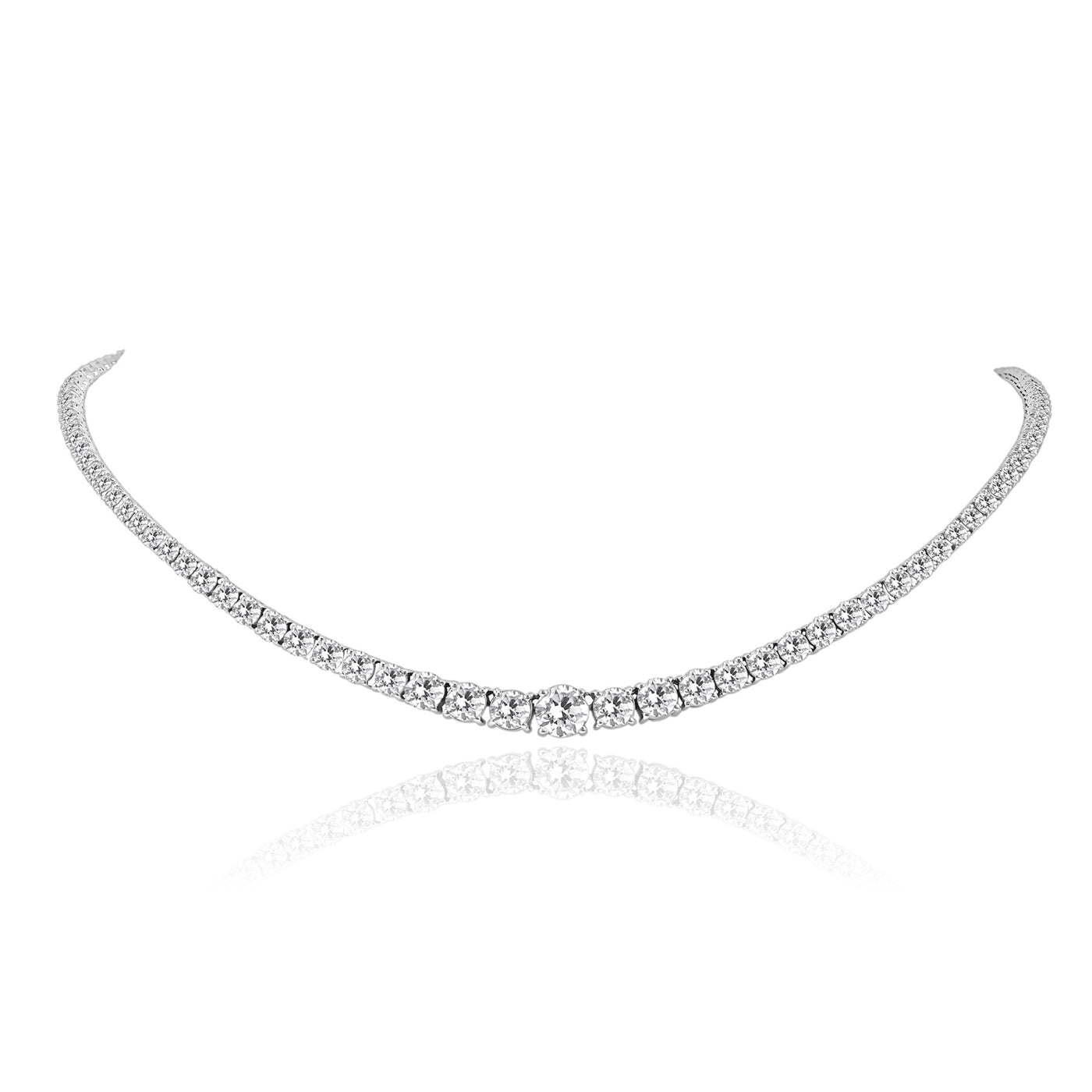 SB Tennis Necklace Round Cut Diamond