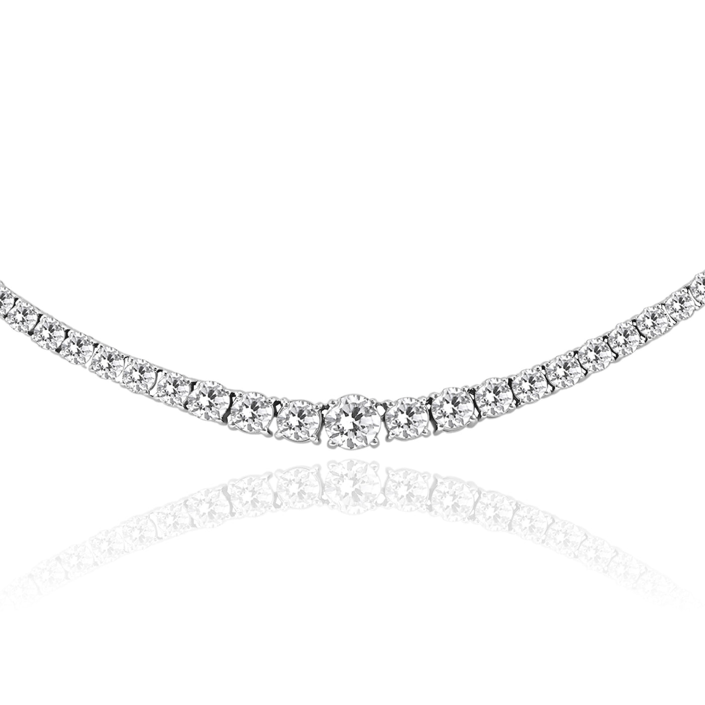 SB Tennis Necklace Round Cut Diamond