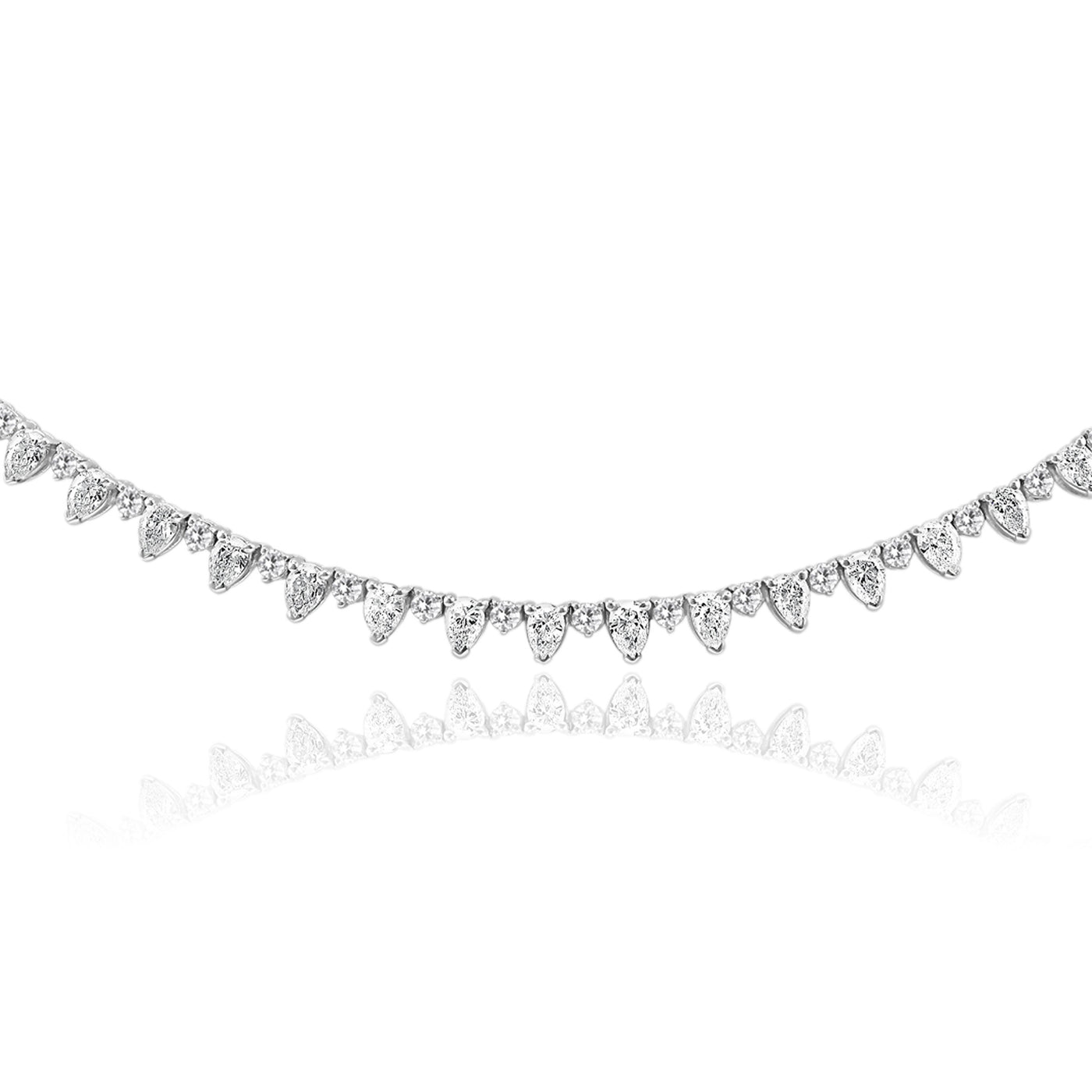 SB Tennis Necklace Diamond Pear and Round