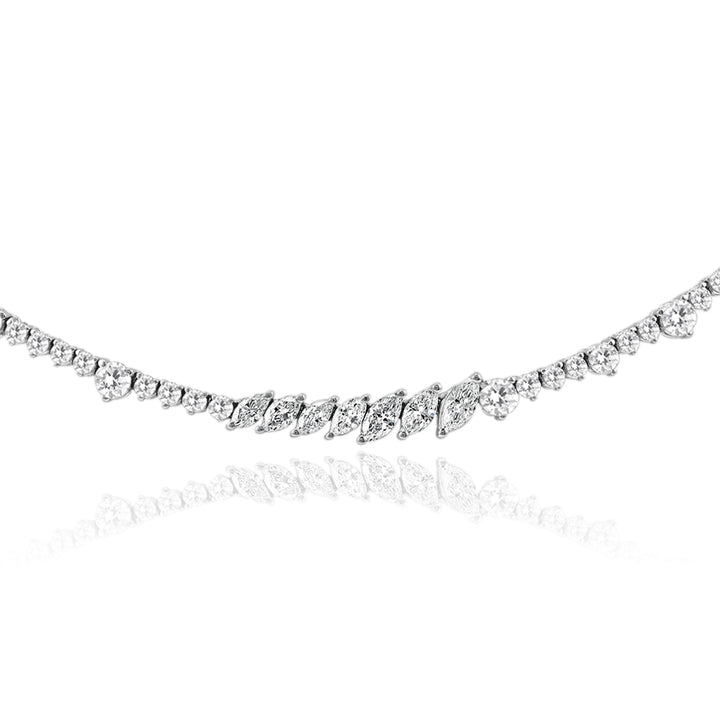 SB Tennis Necklace Marquise Cut Diamond .