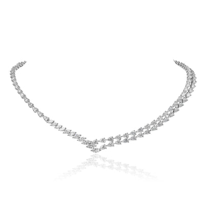 SB Tennis Necklace White Gold Diamond multi Shape Cut
