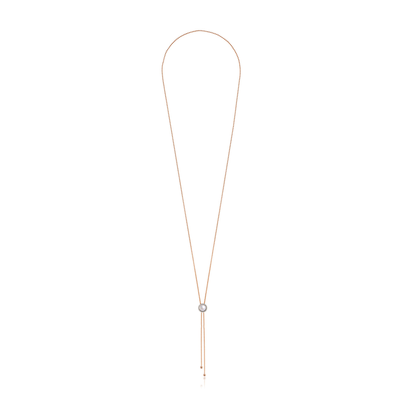 Lucien Rose Gold Diamond Round Mother of pearl Necklace