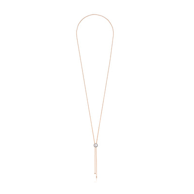 Lucien Rose Gold Diamond Round Mother of pearl Necklace