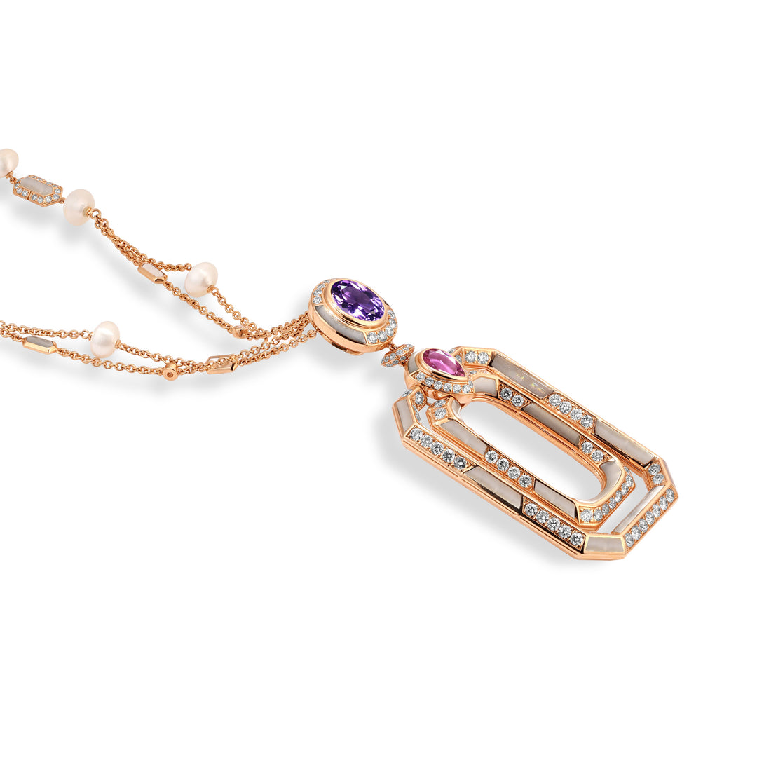 Rose Gold Diamond Necklace 
