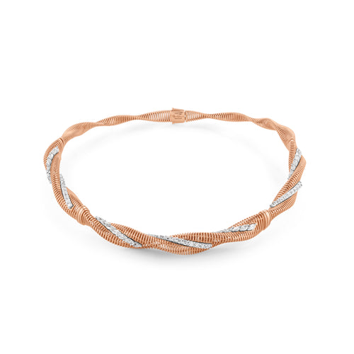Rose Gold Radiant Infinity Knot Diamond Choker ETOILE Rose Gold Diamond Twisted Starlight Choker