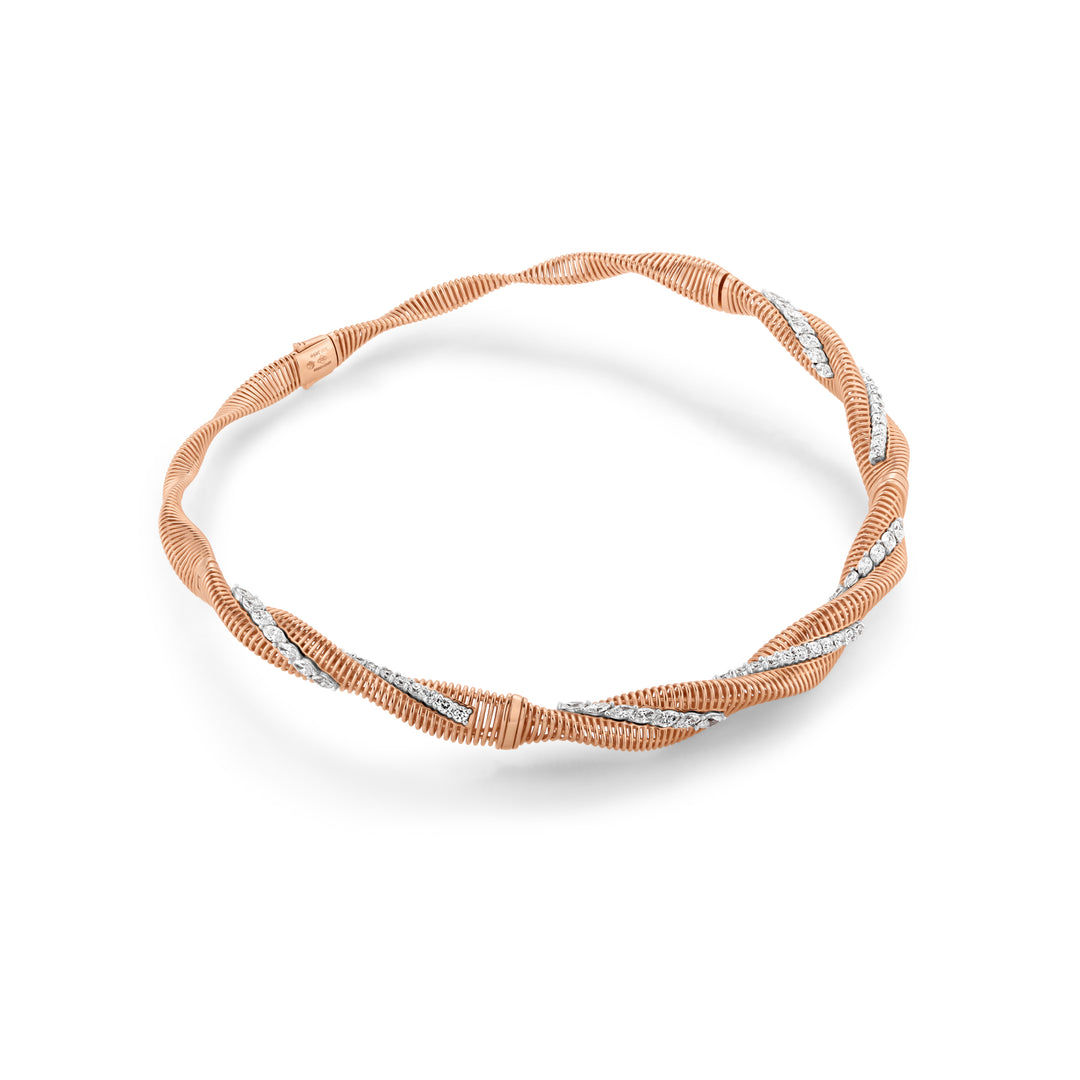 Rose Gold Radiant Infinity Knot Diamond Choker