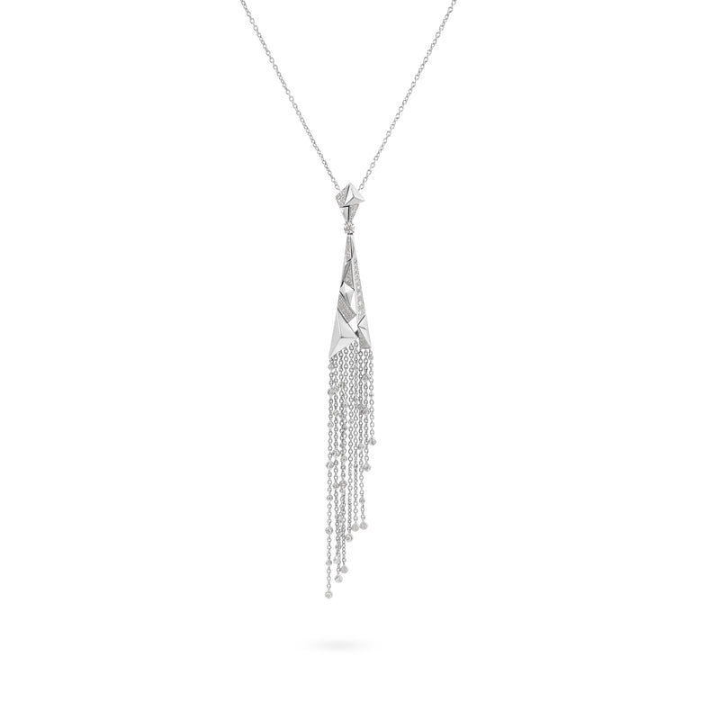 VISTA White Gold Pointed and tassel Diamond Pendant