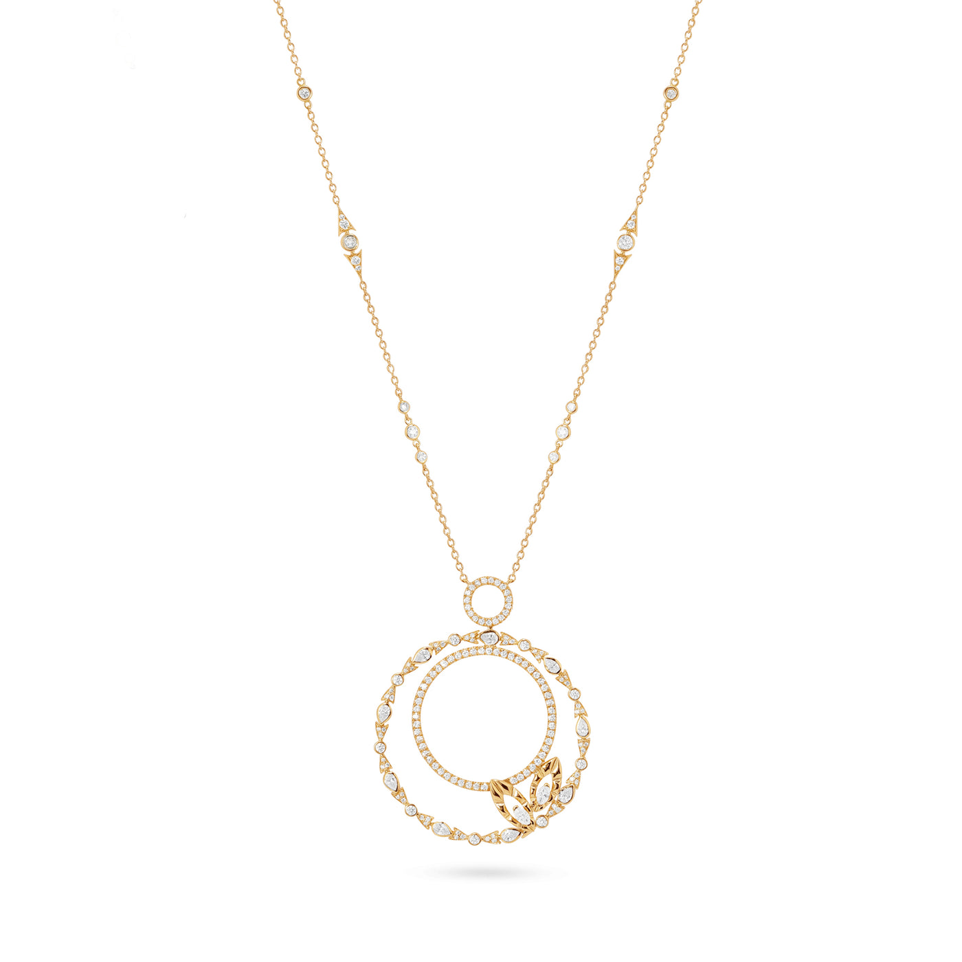 RONZA Yellow gold diamond pendant