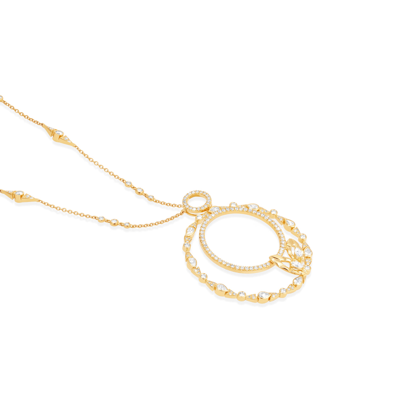 RONZA Yellow gold diamond pendant