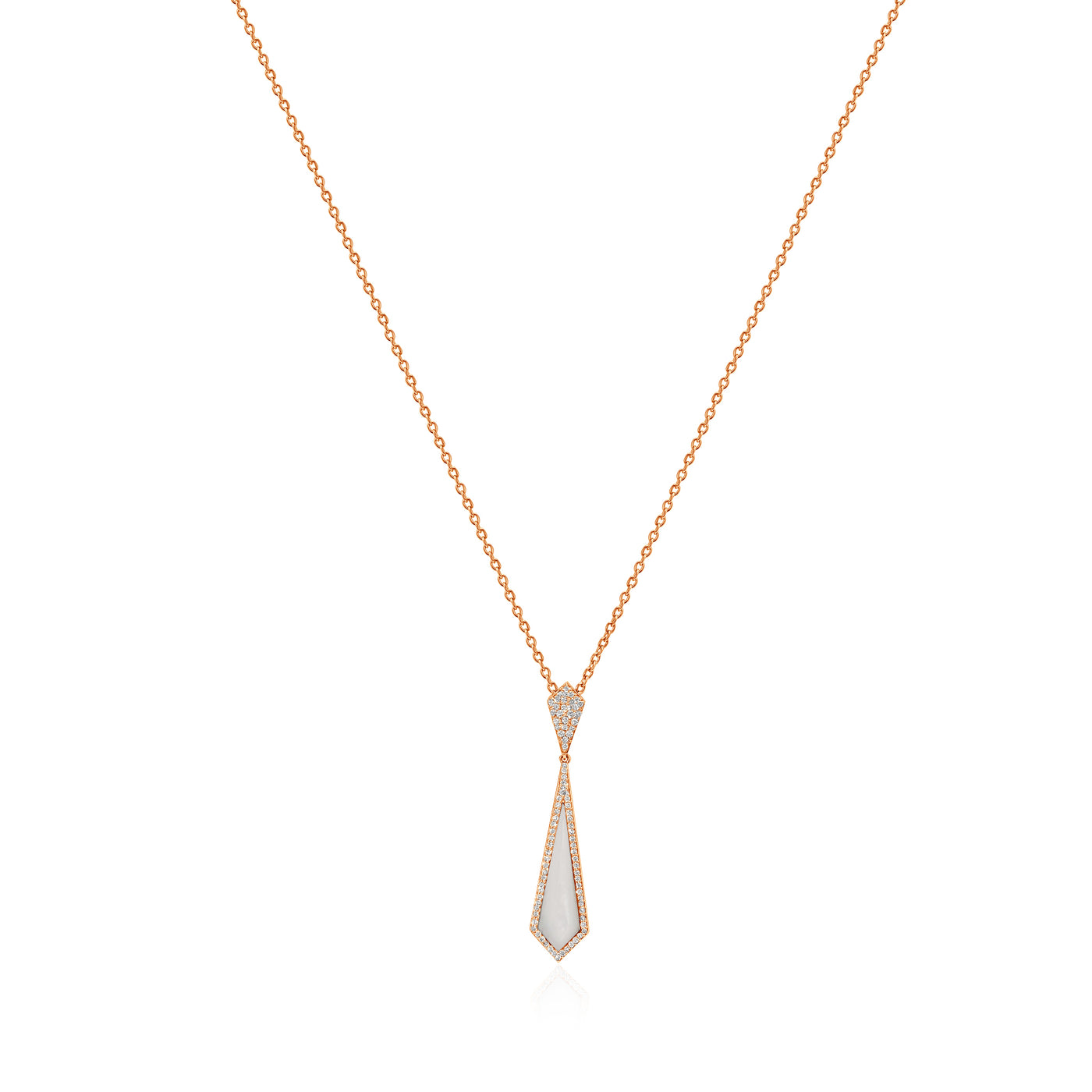 VISTA Rose Gold Diamond Pendant With Mother Of Pearl