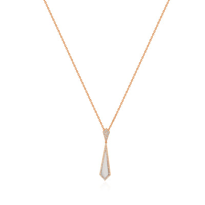 VISTA Rose Gold Diamond Pendant With Mother Of Pearl