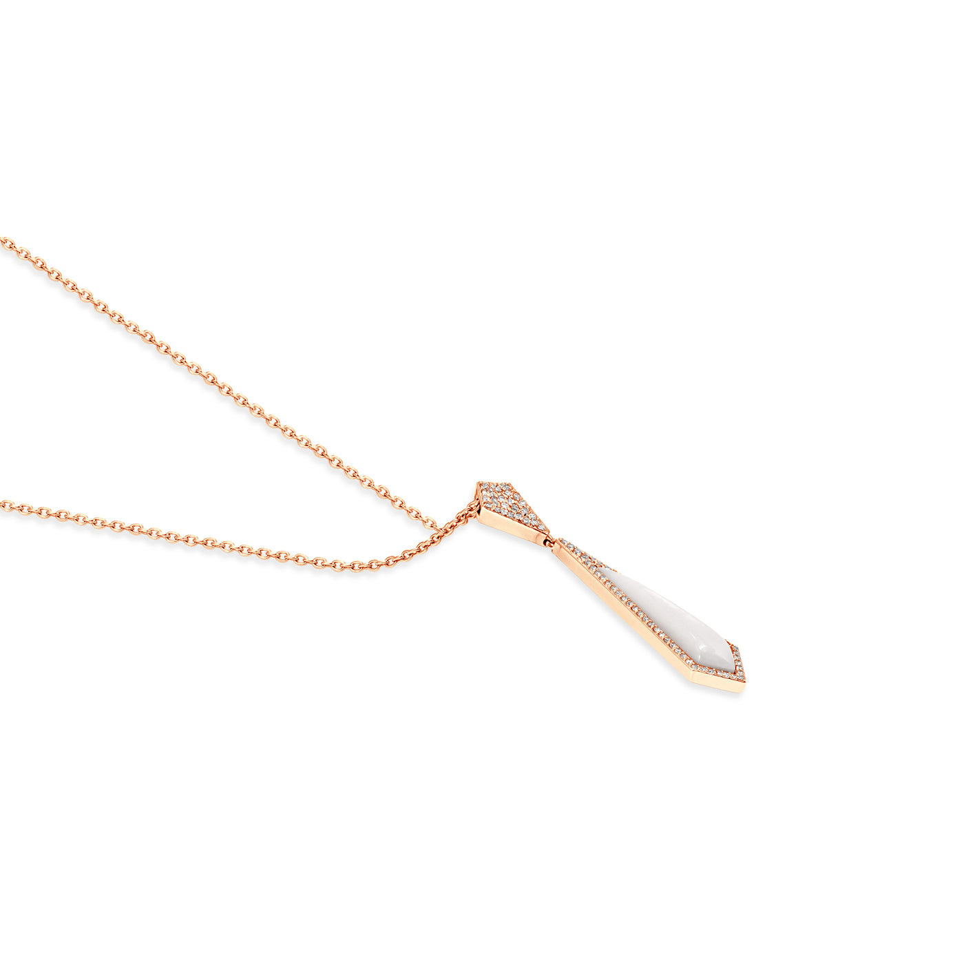 VISTA Rose Gold Diamond Pendant With Mother Of Pearl