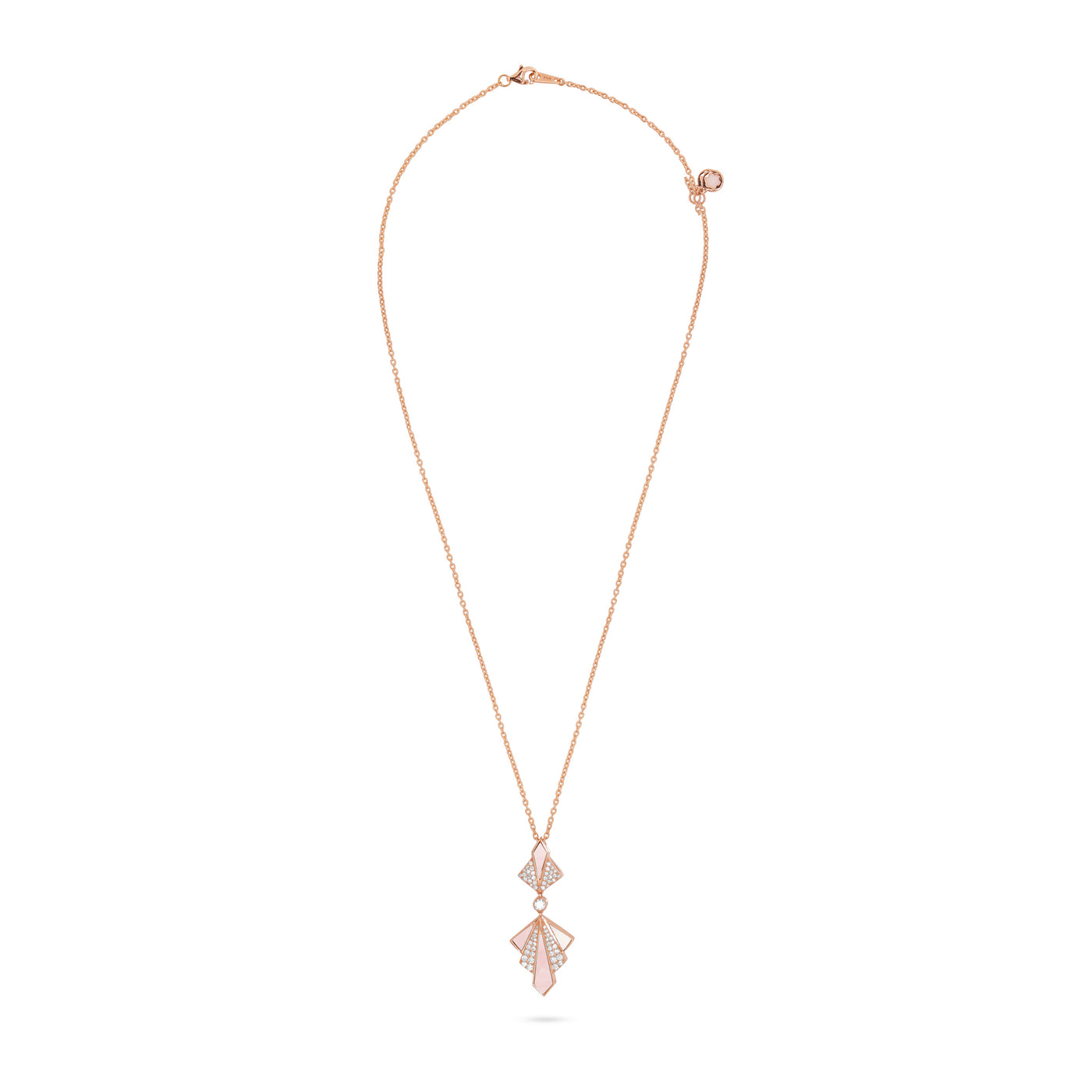 Pink Quartz & Round Diamonds