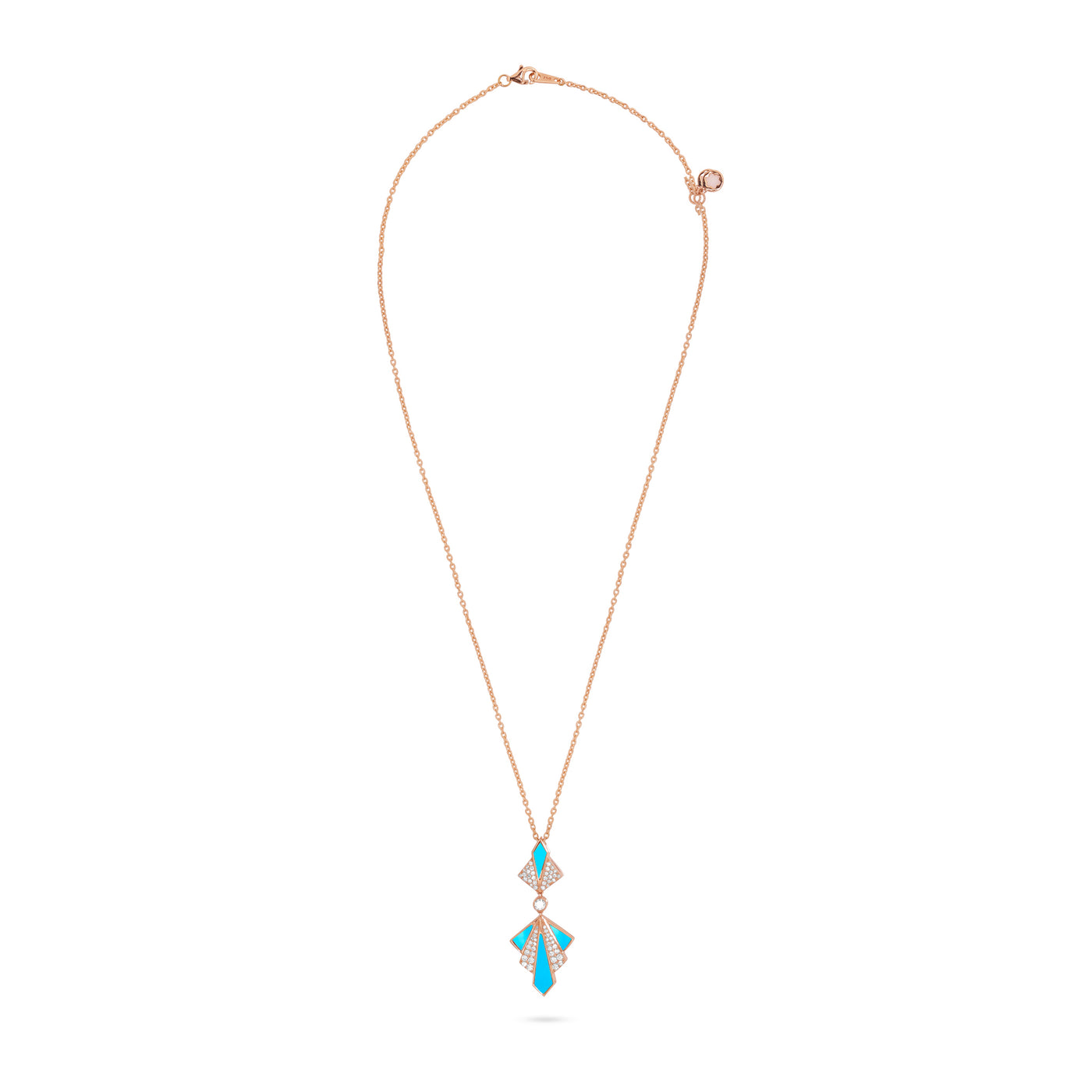 Rose Gold Turquoise Diamond Pendant