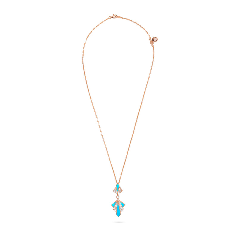 Rose Gold Turquoise Diamond Pendant