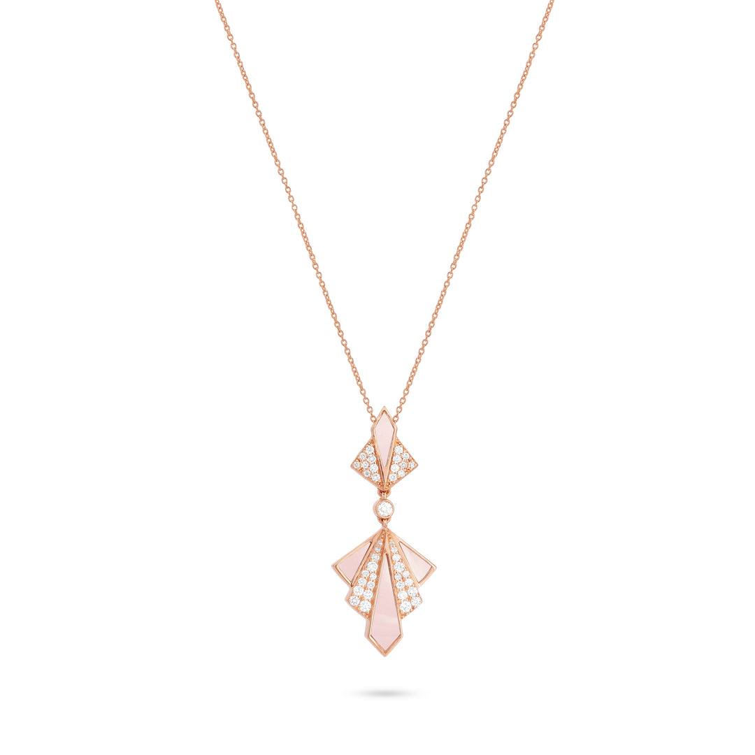 VISTA Rose Gold Black Onyx Diamond Pendant