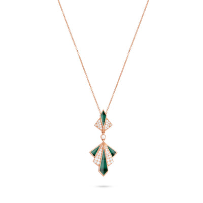  VISTA Rose Gold malachite Diamond Pendant