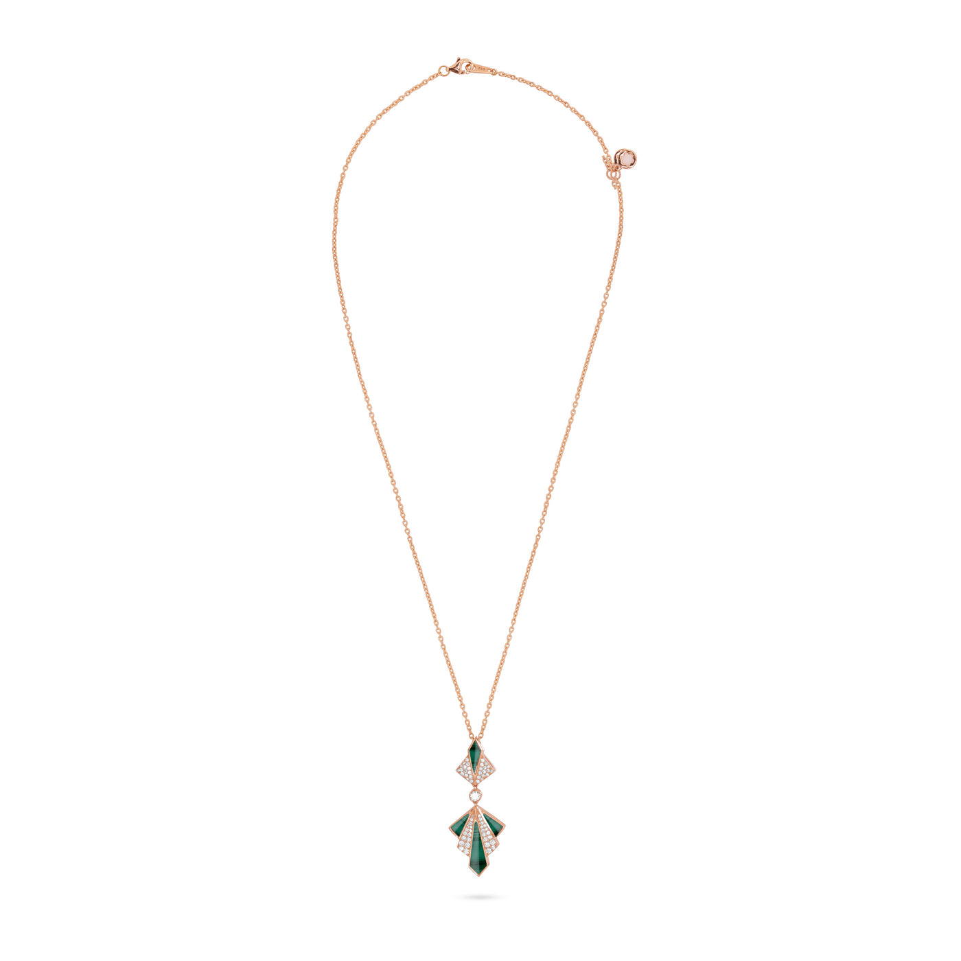 VISTA Rose Gold malachite Diamond Pendant