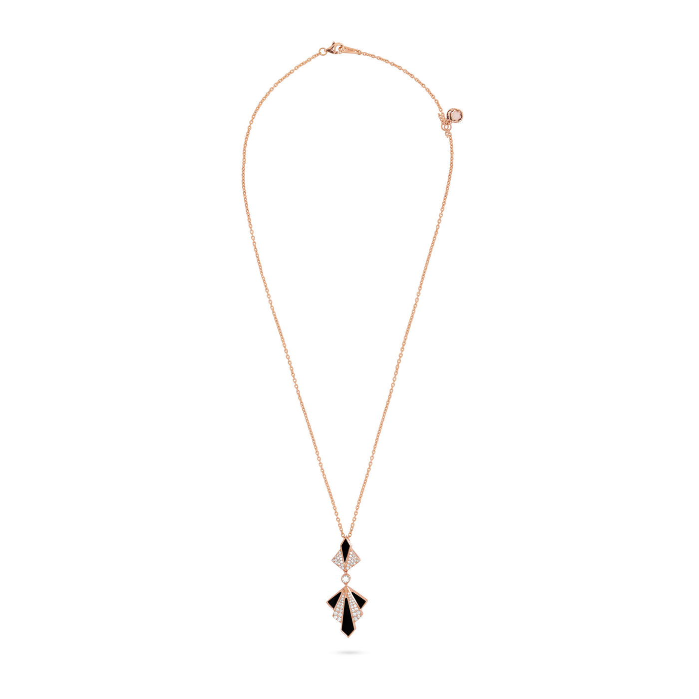 VISTA Rose Gold Onyx Diamond Pendant