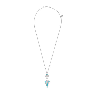 VISTA White Gold Turquoise Diamond Pendant