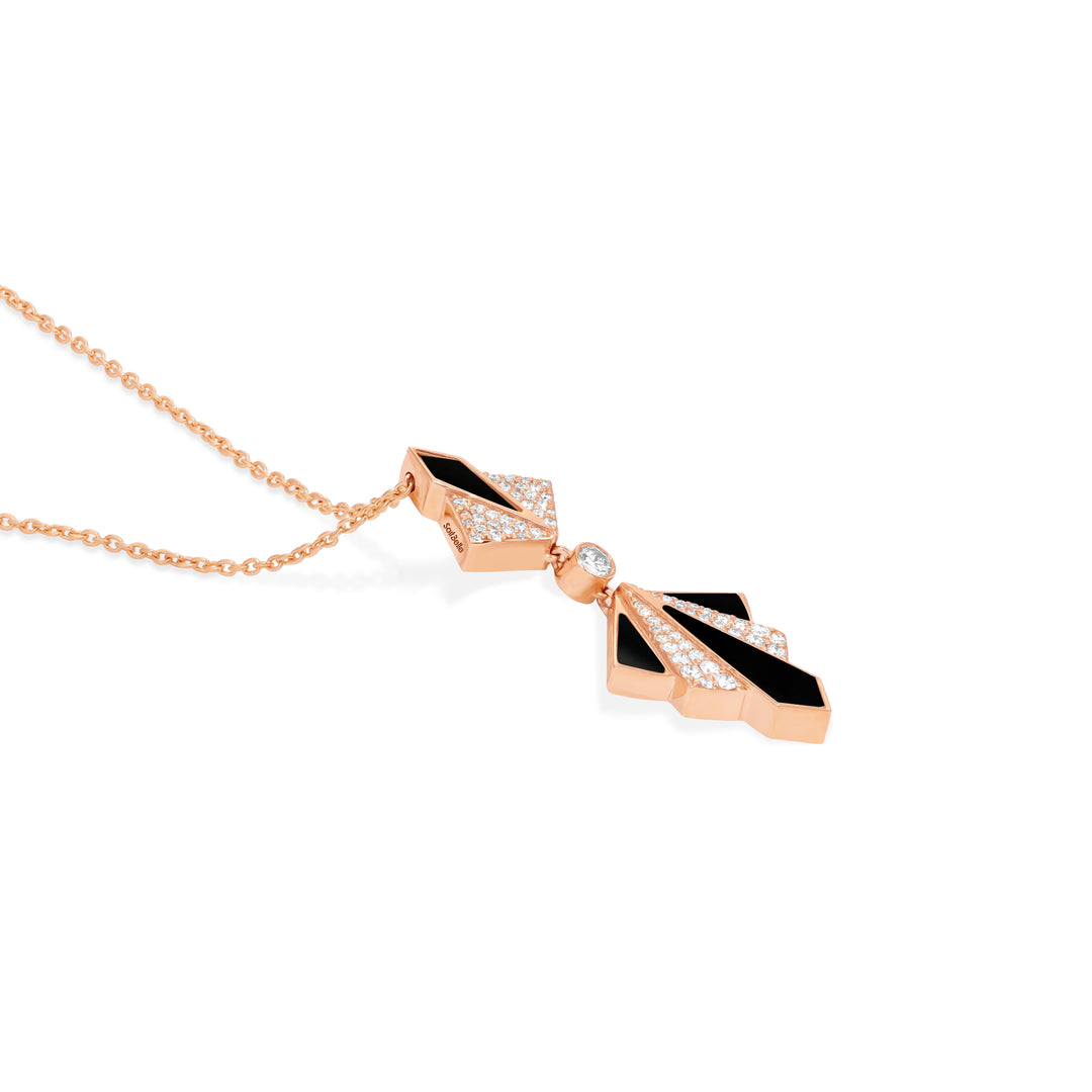 Rose Gold Onyx Diamond Pendant