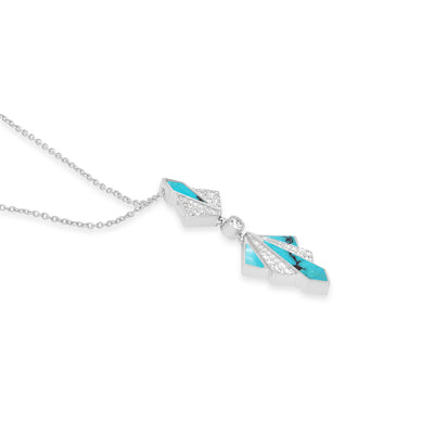 VISTA White Gold Turquoise Diamond Pendant