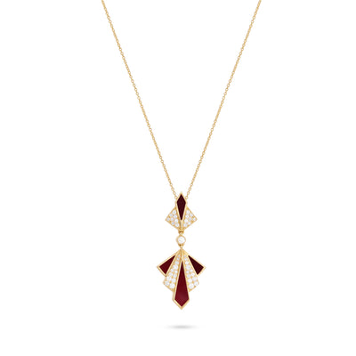 Yellow Gold Ring Diamonds VISTA Yellow Gold Carnelian Diamond Pendant
