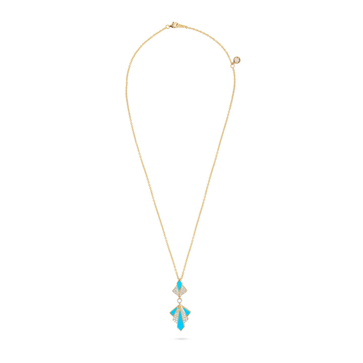 VISTA Yellow Gold Turquoise Diamond Pendant