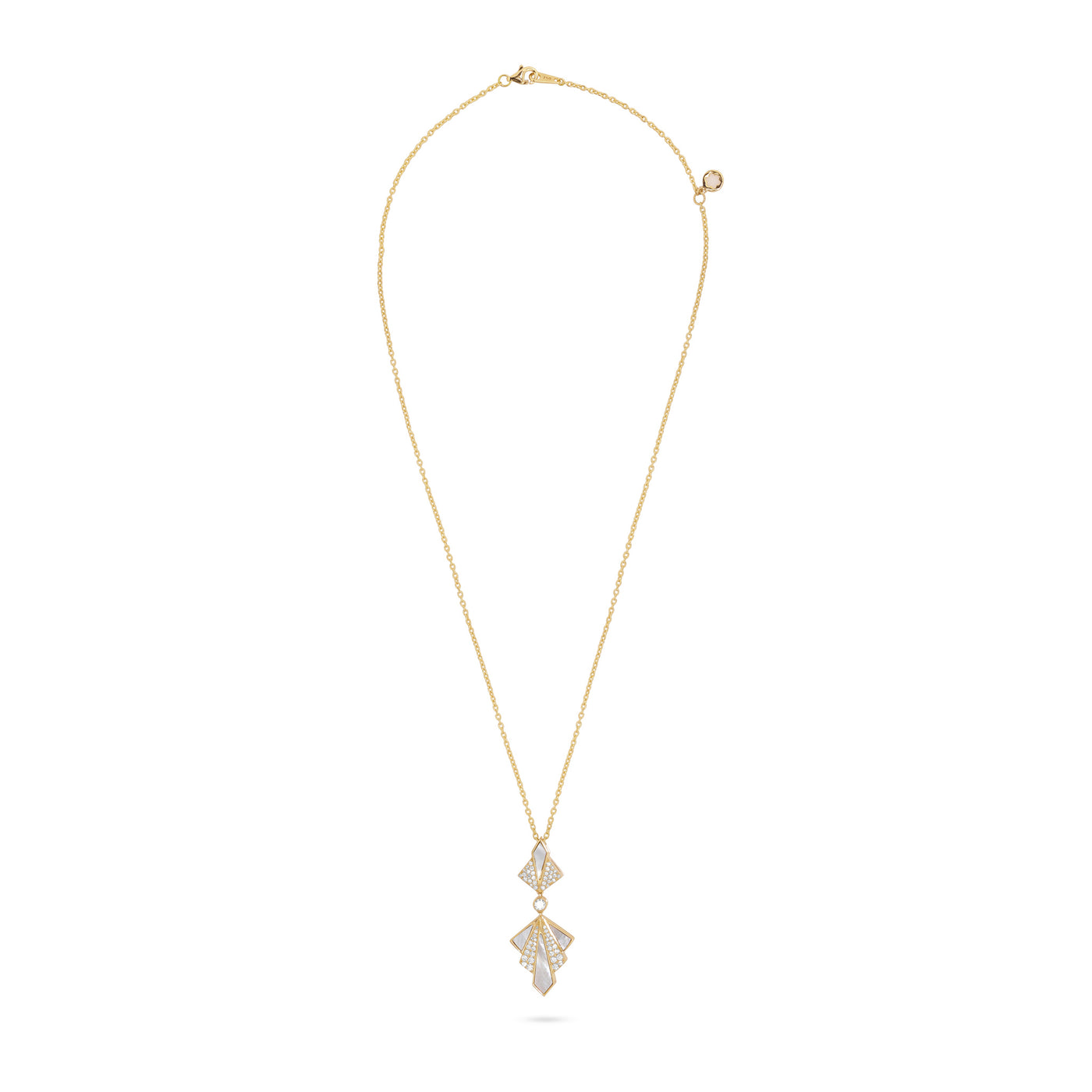 VISTA Yellow Gold Mother Of Pearl Diamond Pendant