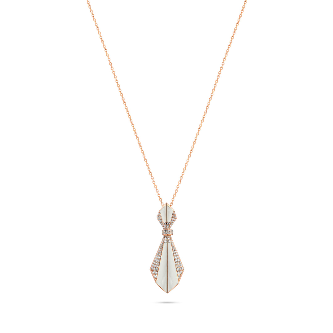 Rose Gold Mother of Pearl Diamond Pendant