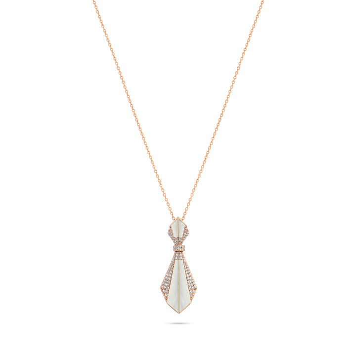 Rose Gold Mother of Pearl Diamond Pendant
