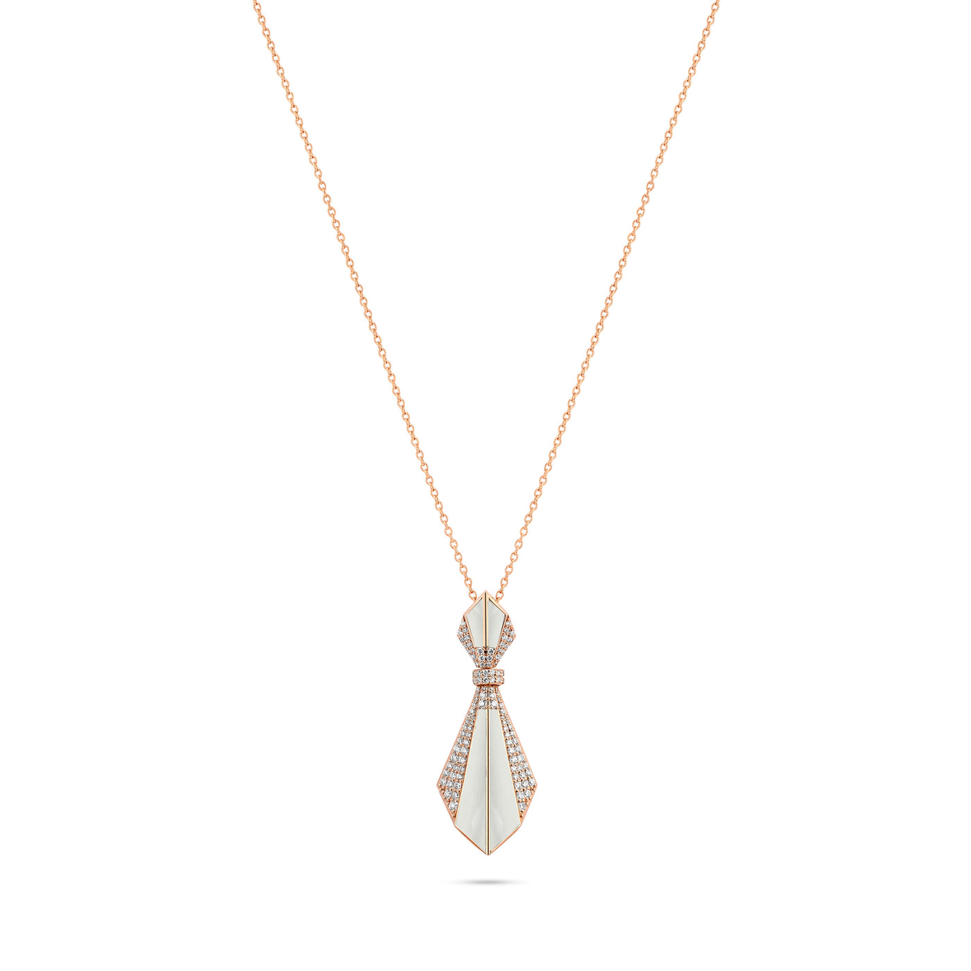 VISTA Rose Gold Mother of pearl Diamond Pendant