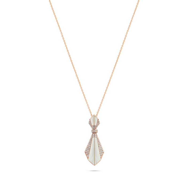 VISTA Rose Gold Mother of pearl Diamond Pendant