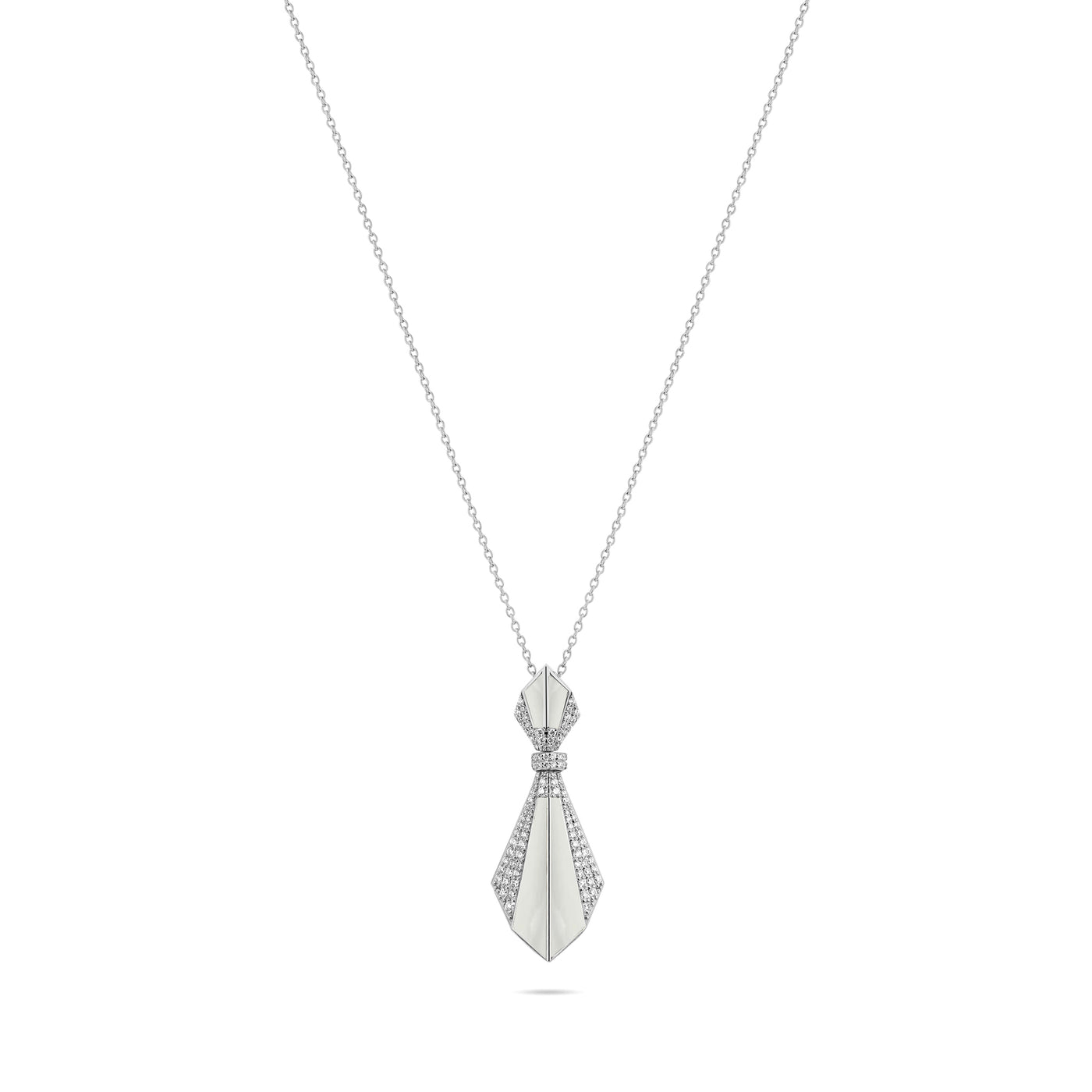 VISTA White Gold Diamond pointed Pendant Mother OF pearl