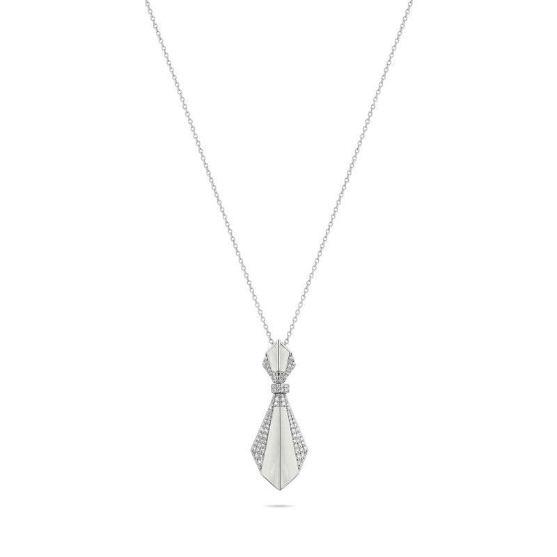 VISTA White Gold Diamond pointed Pendant Mother OF pearl