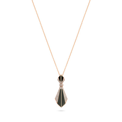 Rose Gold Onyx Pendant VISTA Rose Gold Vlack onyx Diamond Pendant