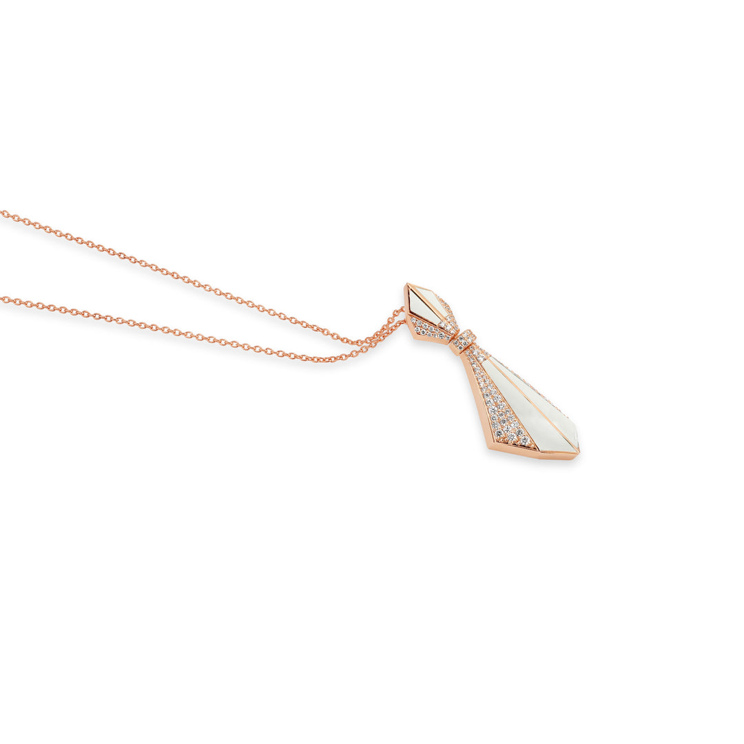 Rose Gold Mother of Pearl Diamond Pendant