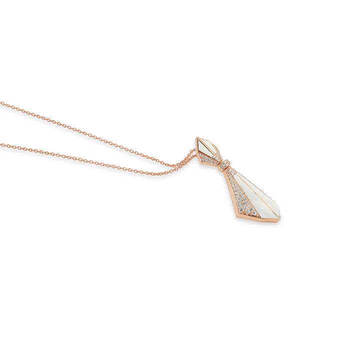 Rose Gold Mother of Pearl Diamond Pendant