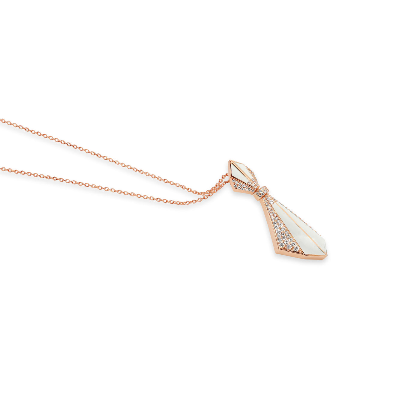 VISTA Rose Gold Mother of pearl Diamond Pendant