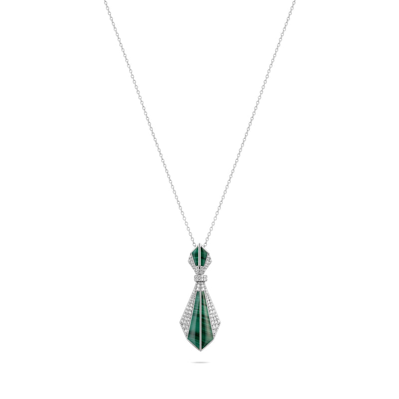 White Gold Malachite Pendant
