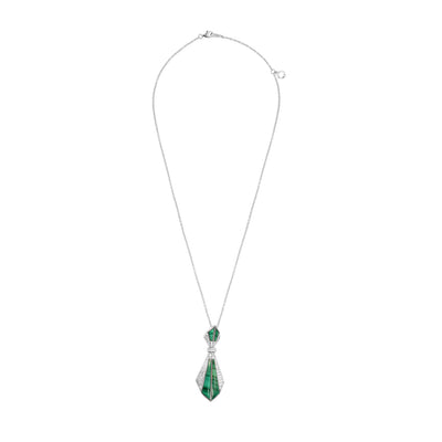 White Gold Malachite Pendant