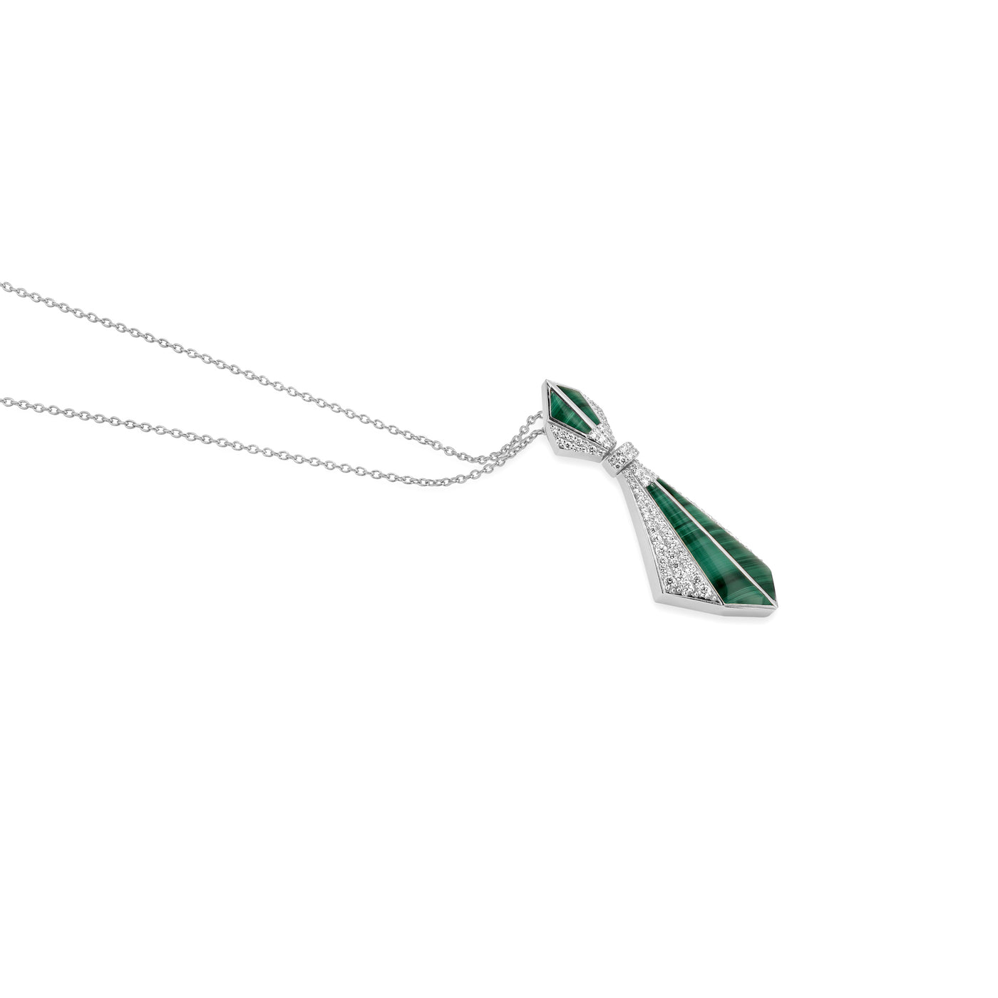 White Gold Malachite Pendant
