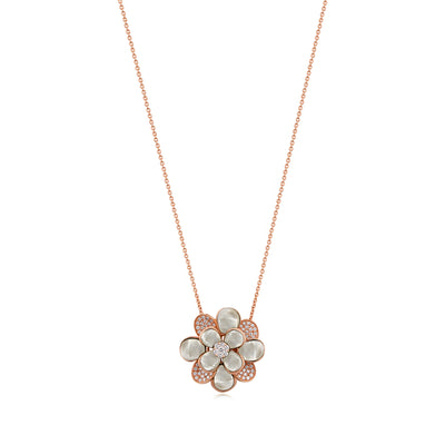 Rose Gold Diamond Pendant RONZA Rose Gold Diamond Pendant with Mother of Pearl