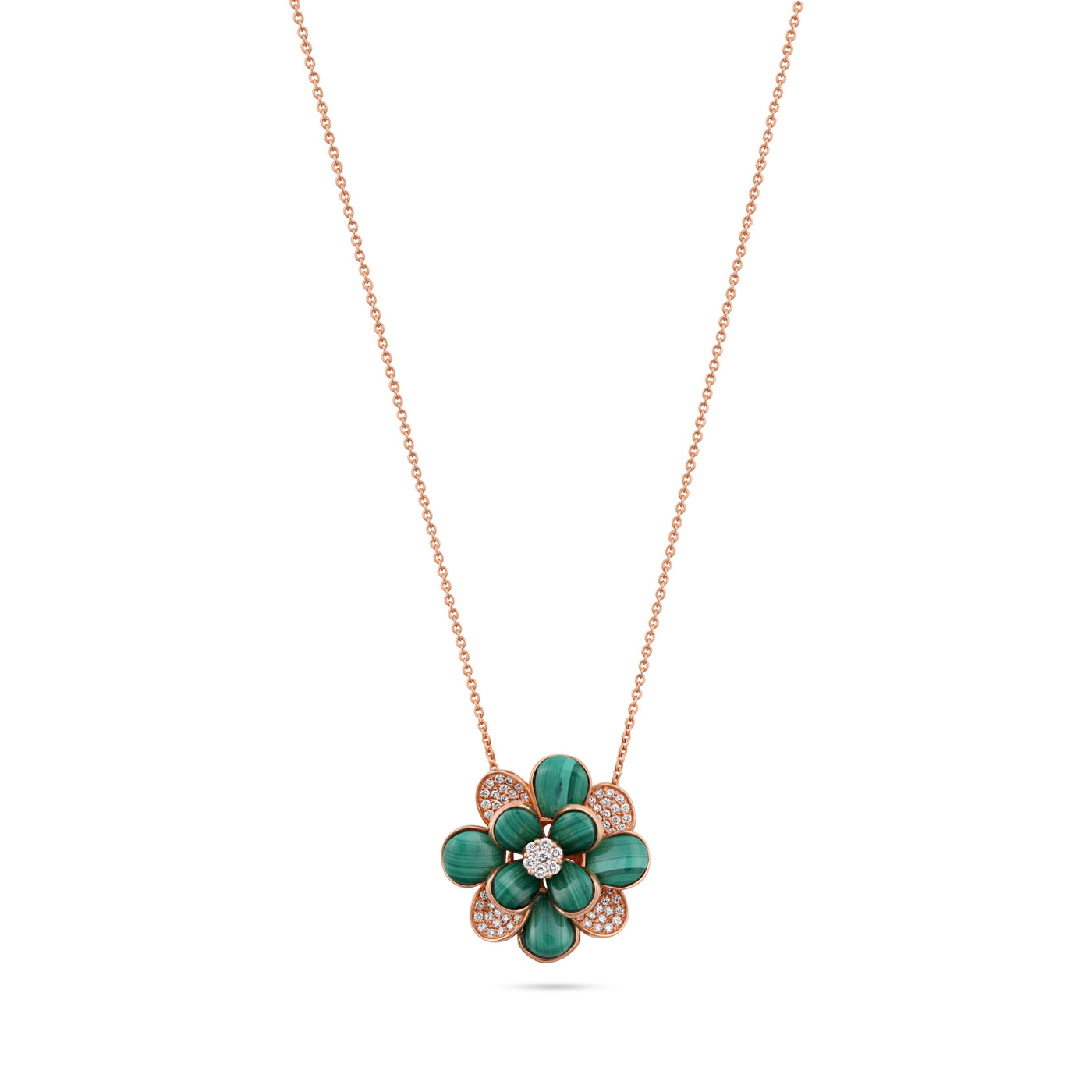 RONZA Rose Gold Diamond Pendant with Turquoise