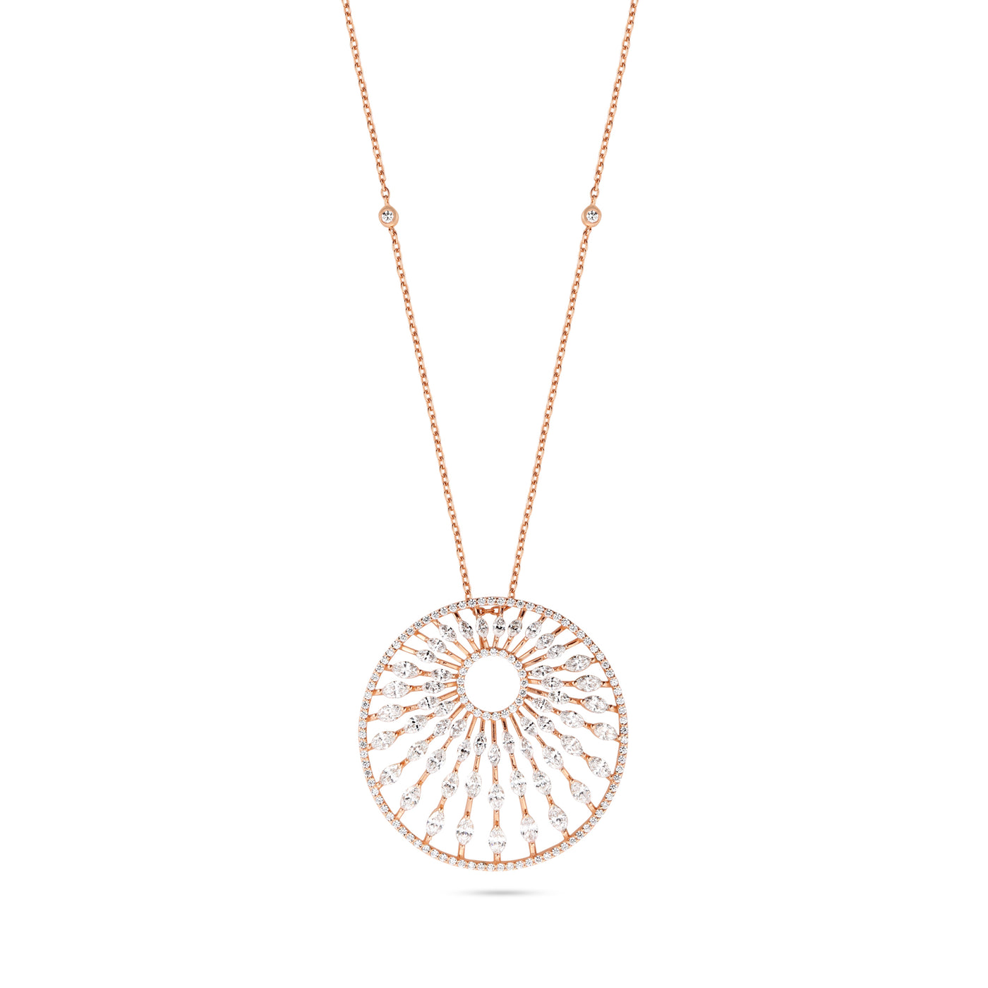 ETOILE Rose Gold Radiant Sunburst Diamond Pendant