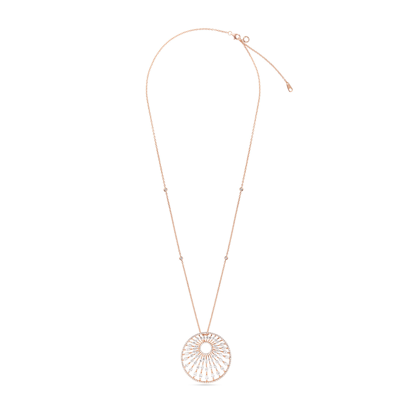 ETOILE Rose Gold Radiant Sunburst Diamond Pendant